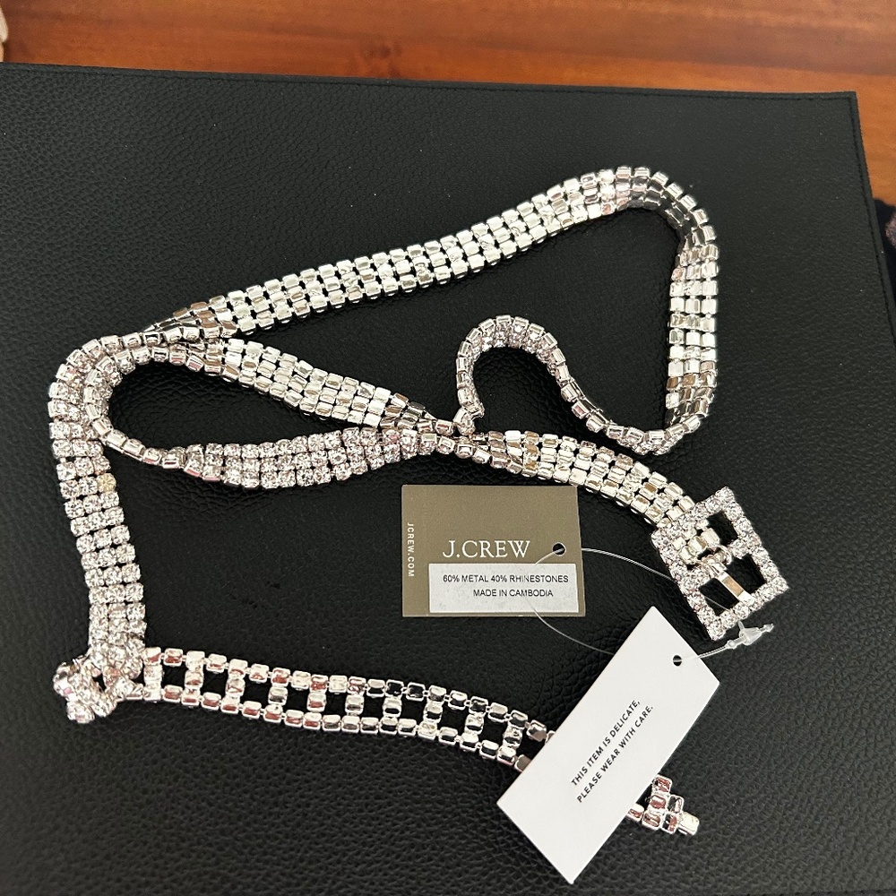 NEW J.CREW WOMEN'S Crystal chain BELT XXS NWT
